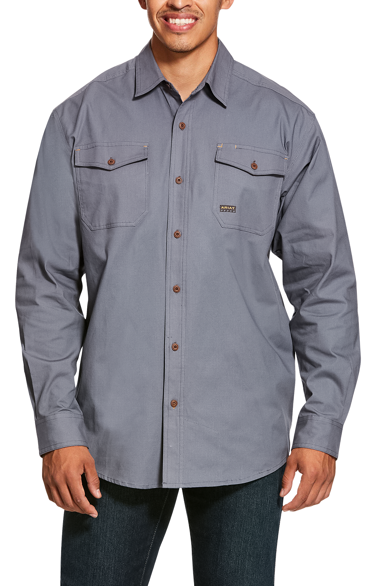 Ariat Rebar Made Tough DuraStretch Long-Sleeve Work Shirt for Men ...